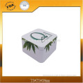 square tea tin box with inner plug lid good airproof
